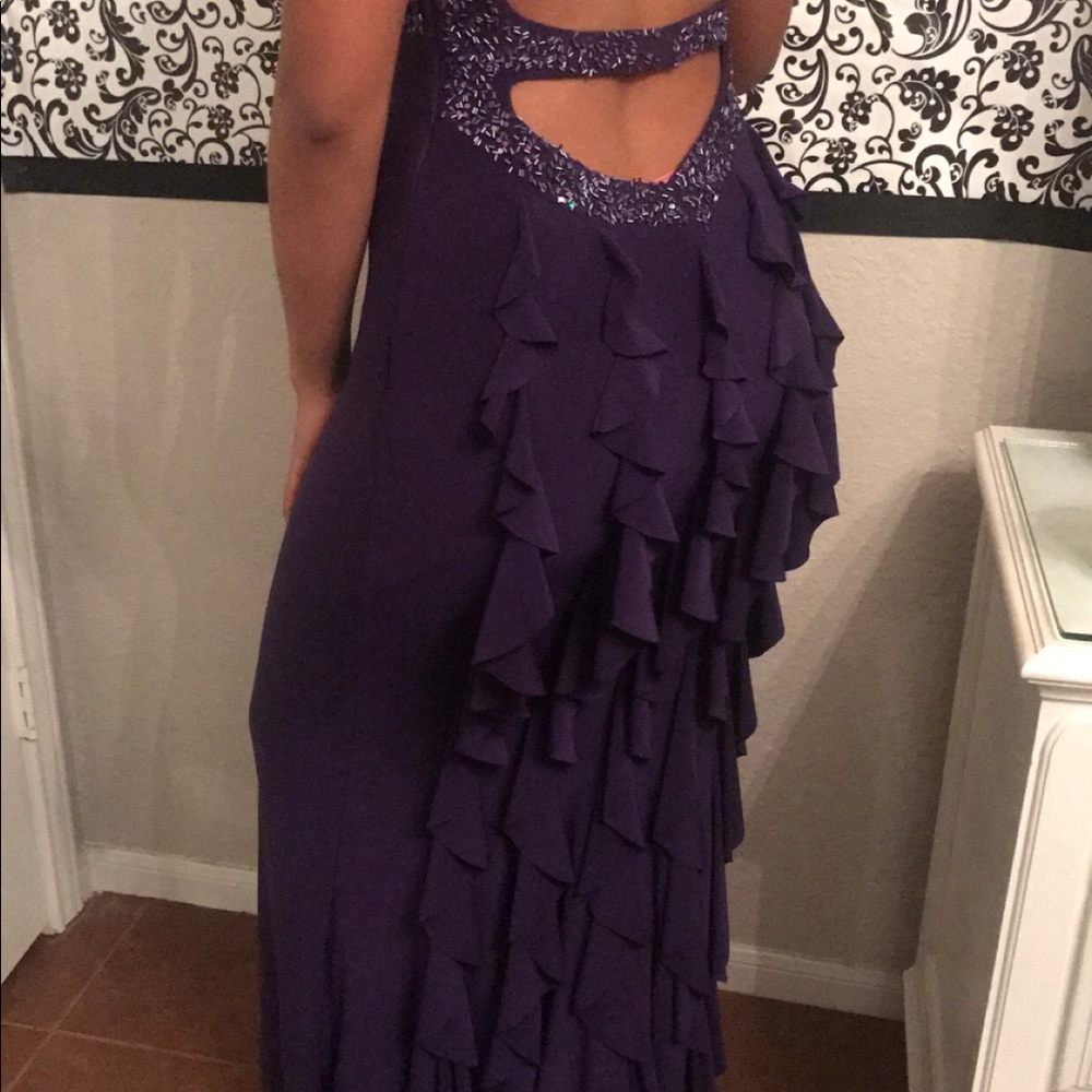Elegant plum, floor-length gown